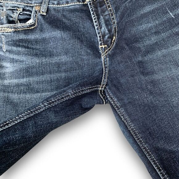 Silver SUKI SKINNY Distressed Destroyed Darker Wash Jeans Women’s W 36 L 29 - Picture 8 of 14